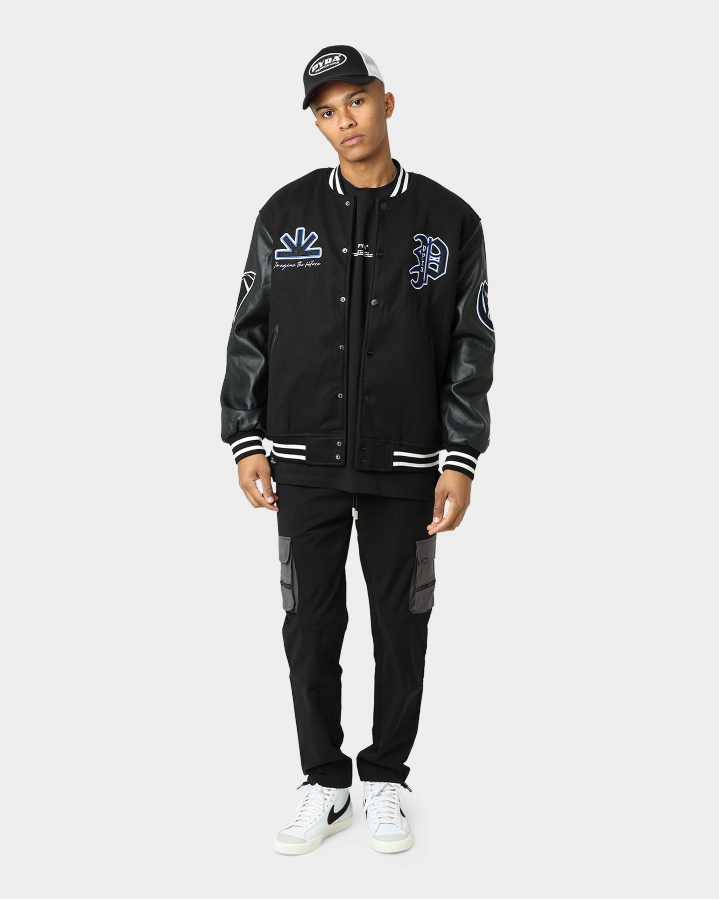 Pyra Imagine Varsity Jacket Black/Blue Soft Texture