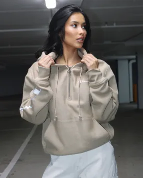 Champion Reverse Weave Quarter Zip Hoodie Country Walnut Hooded style popular in Asia