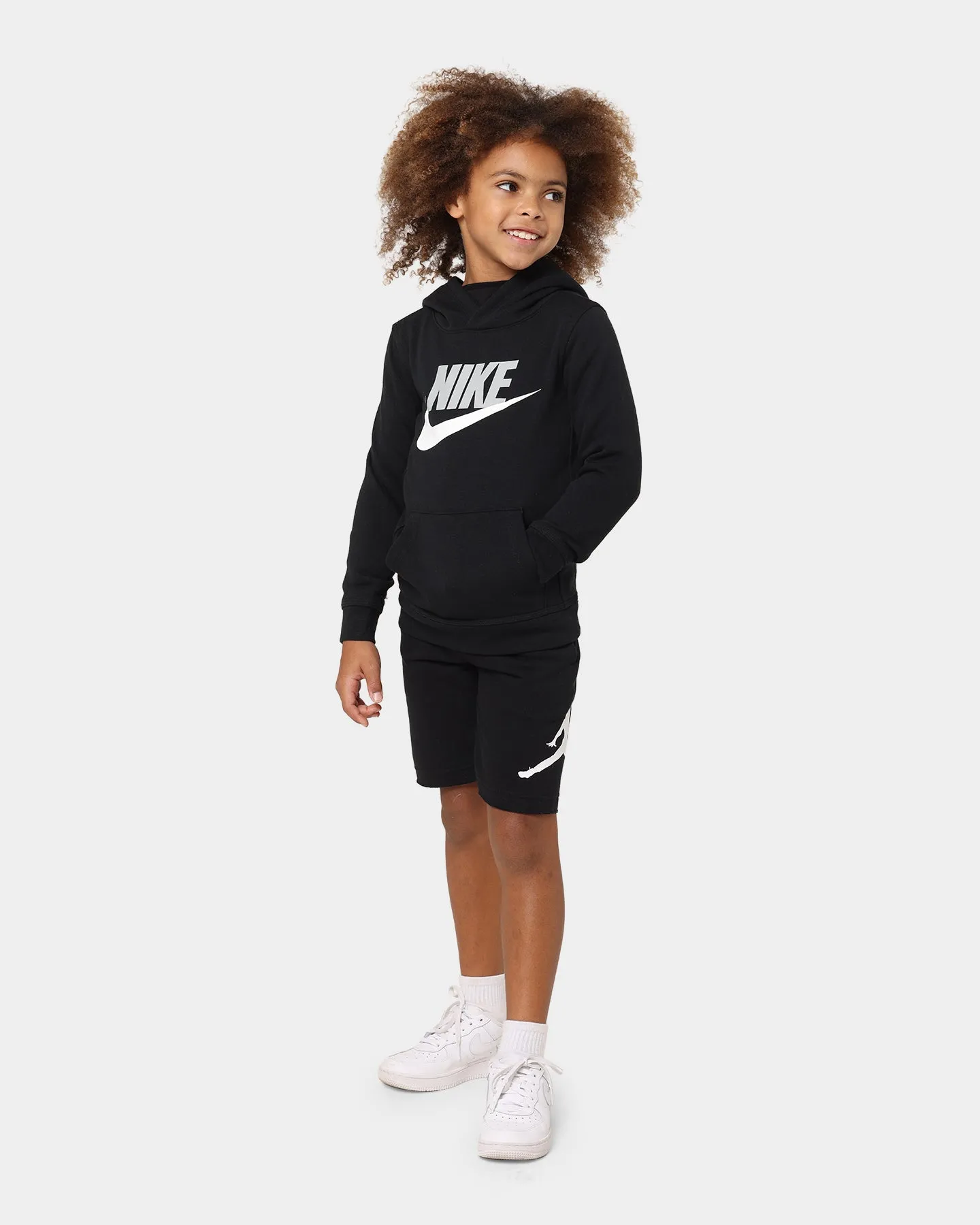 Rugged Durability full-zip Nike Kids' Club HBR Pullover Hoodie Black