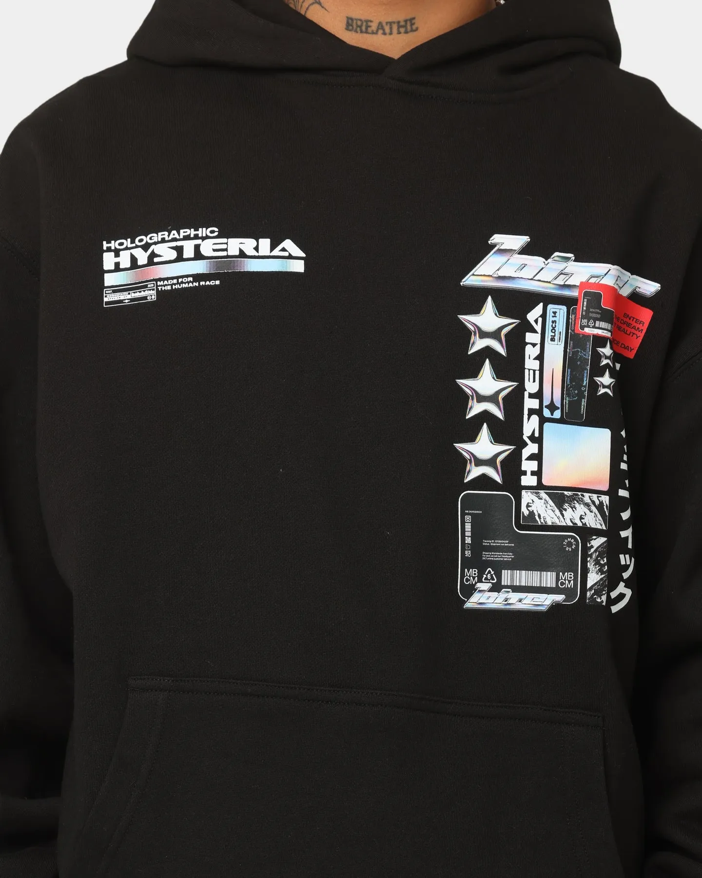 everyday staple Loiter Constellation Hoodie Black