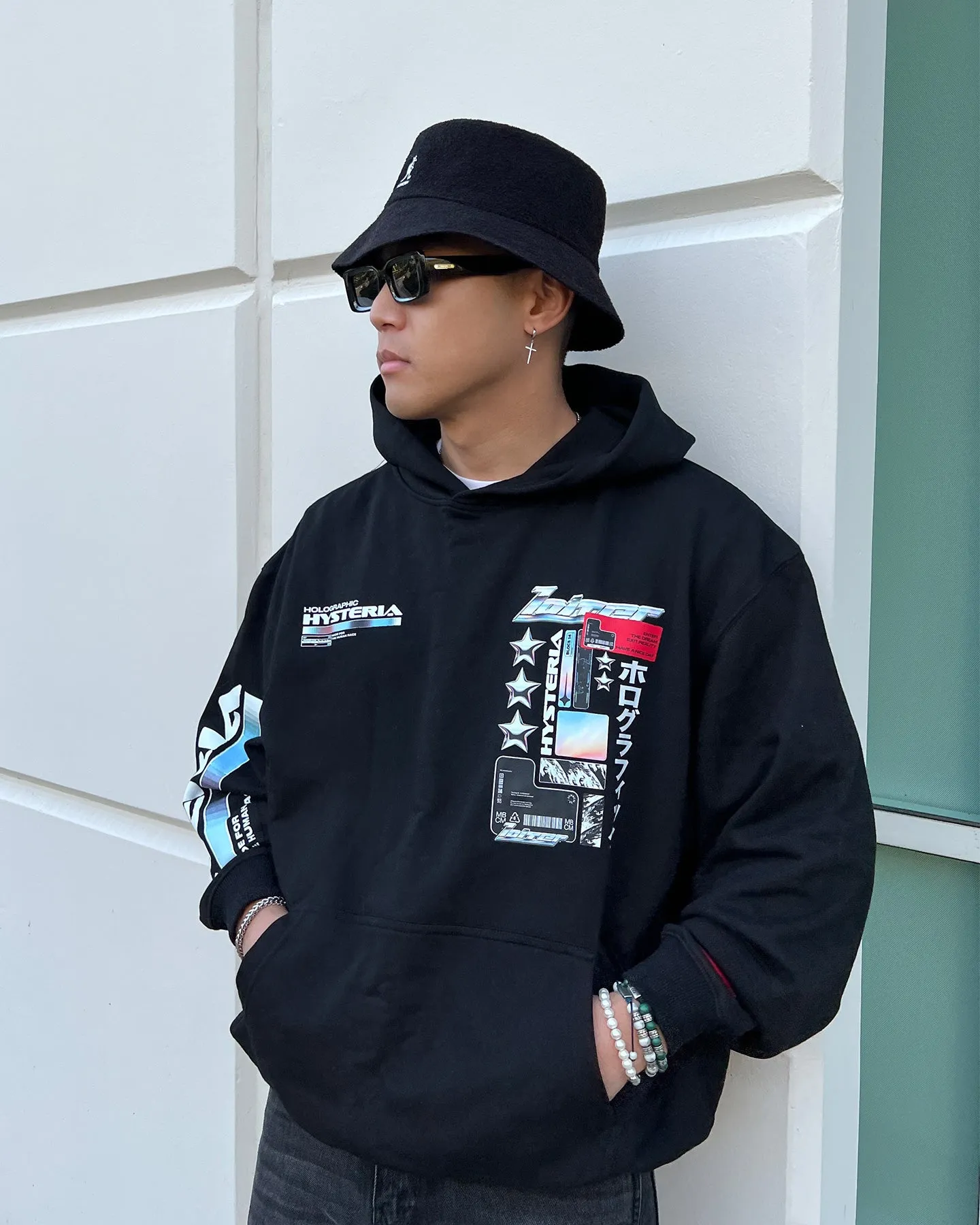 Soft Shell Loiter Constellation Hoodie Black