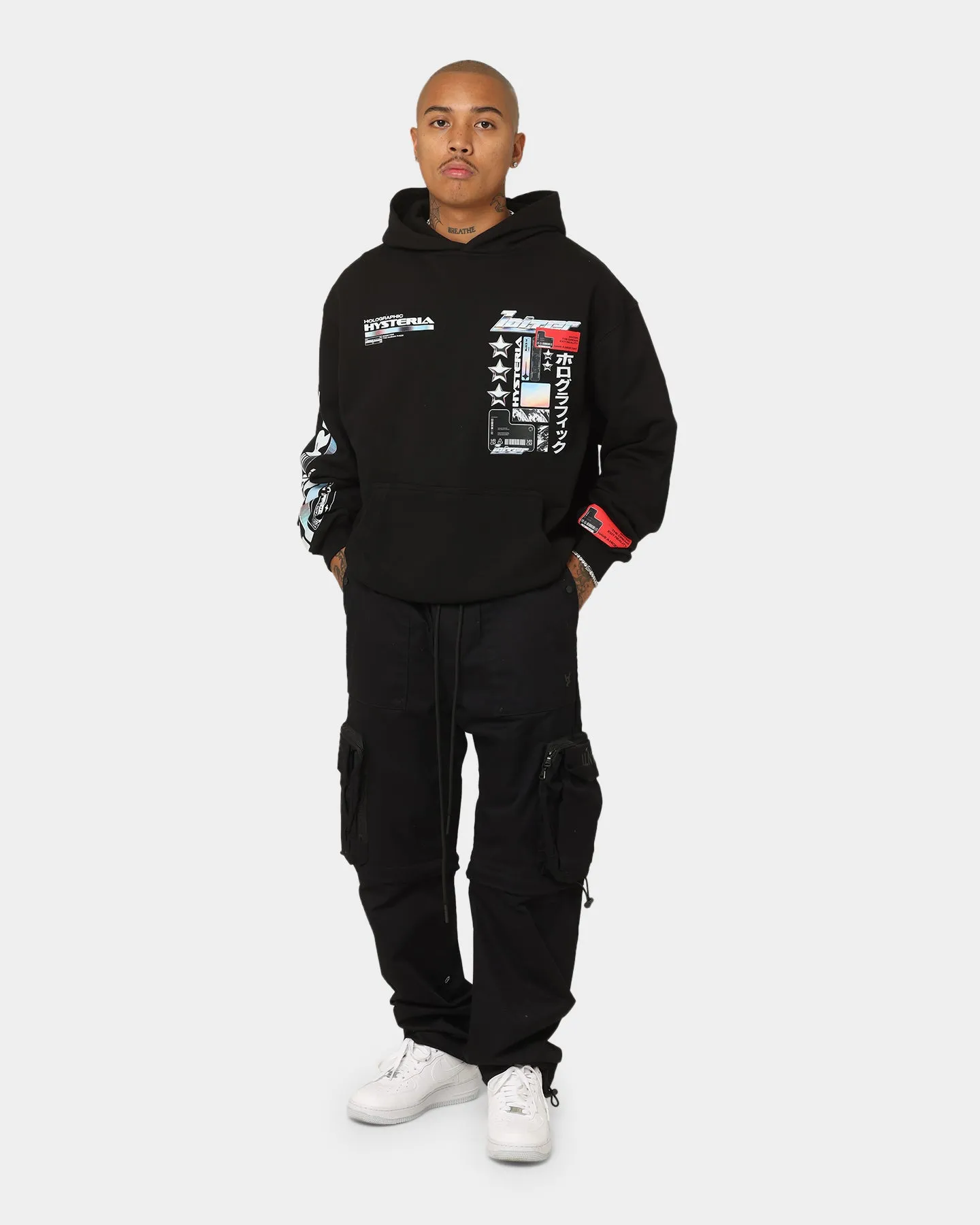 Date night Light Padding Loiter Constellation Hoodie Black