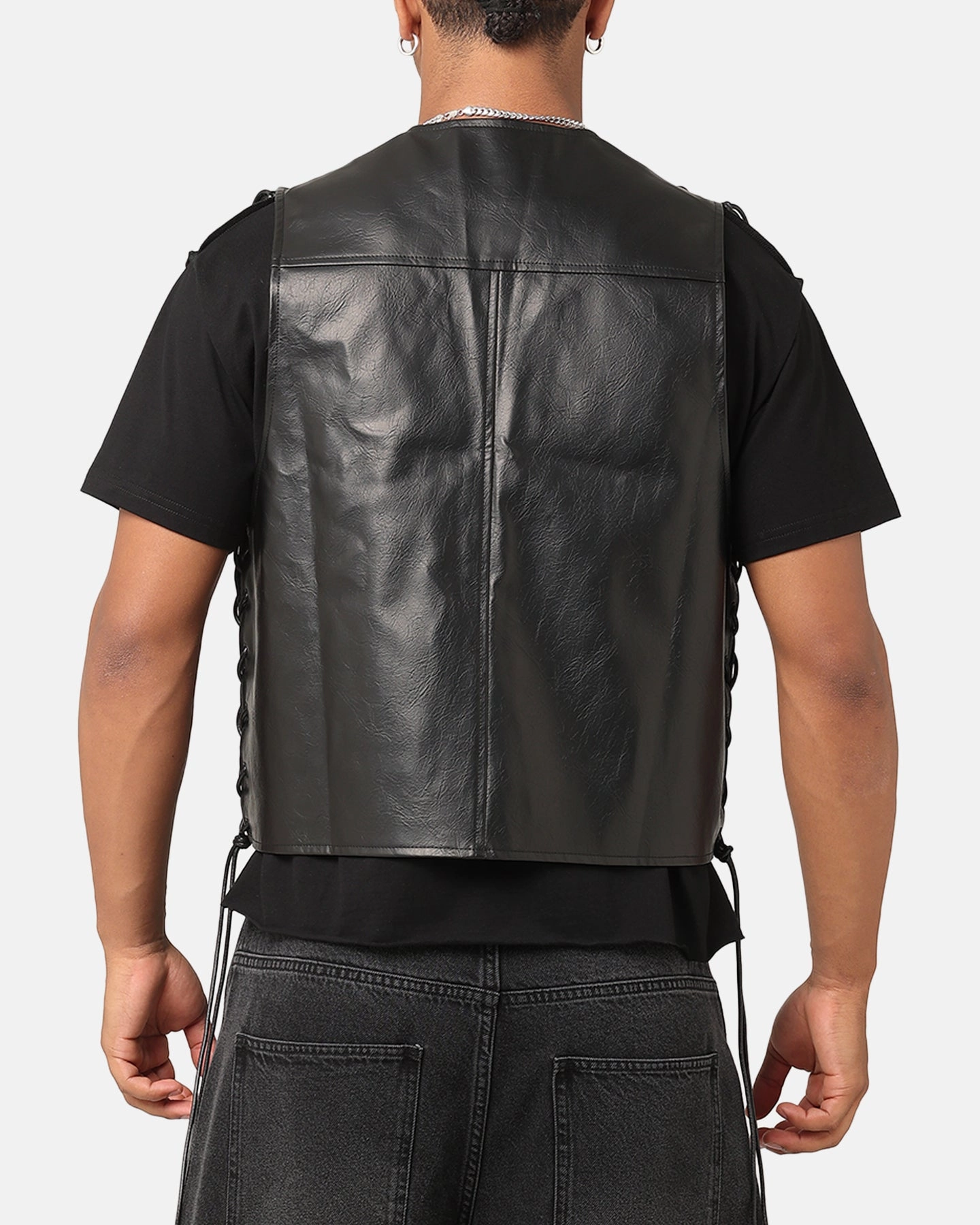 Weekend Comfort XXIII Tied Up PU Leather Vest Black