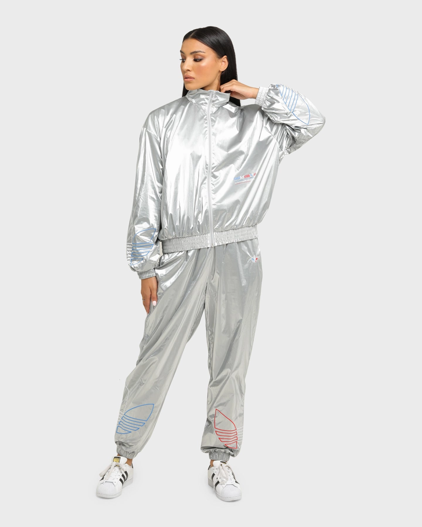Adidas Women's Japona Track Jacket Metallic Silver monochromatic