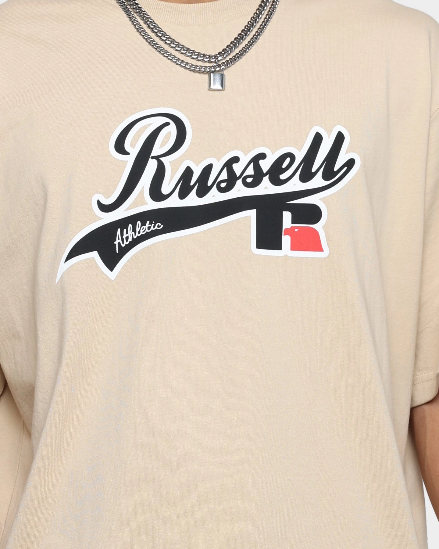 Fall Friendly Russell Athletic Oversized T-Shirt Stone