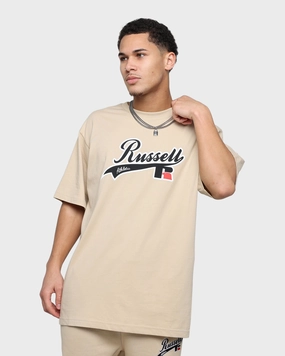 Double layer fabric Subtle Russell Athletic Oversized T-Shirt Stone