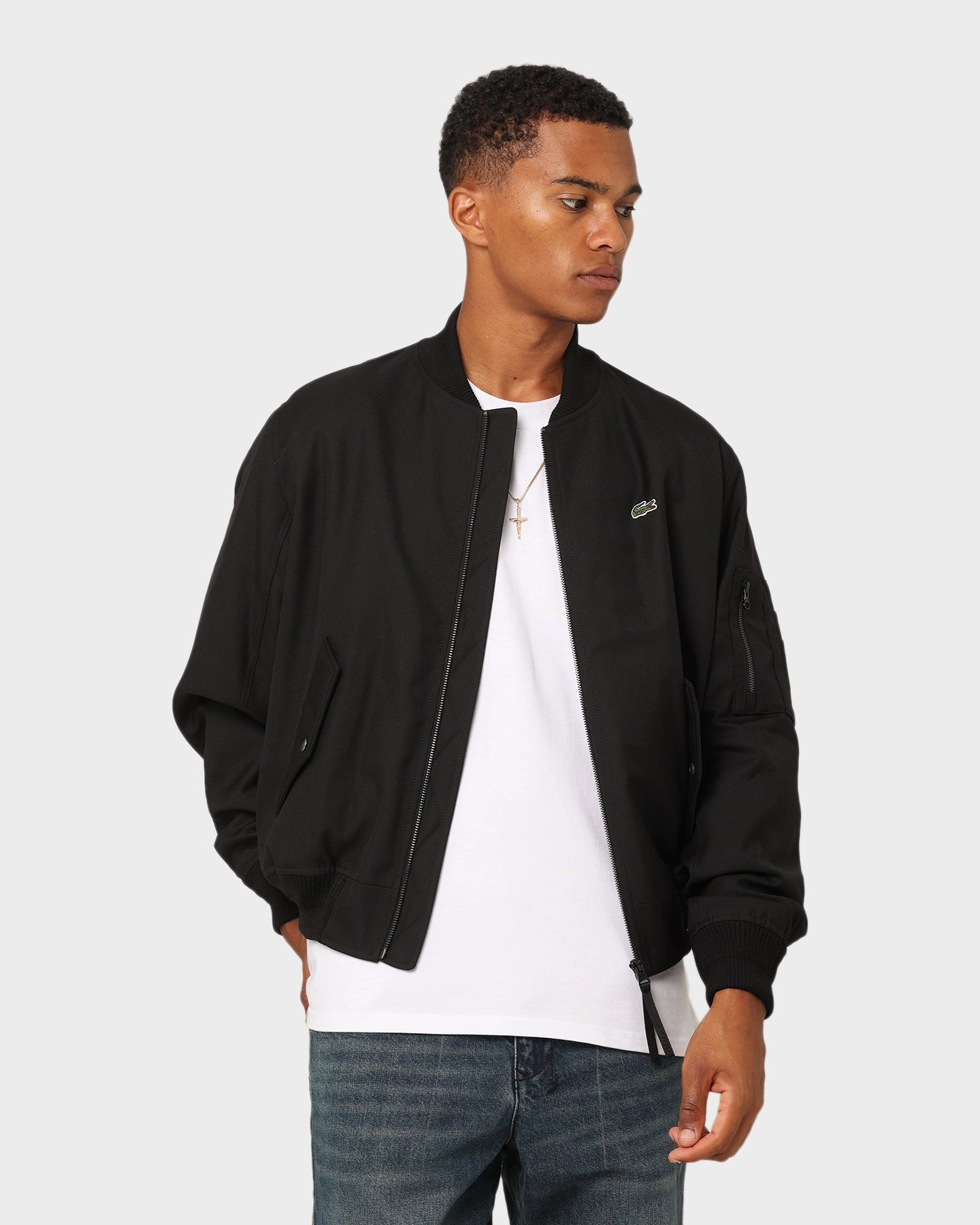 traveler Lacoste Graphic Icons Bomber Jacket Black