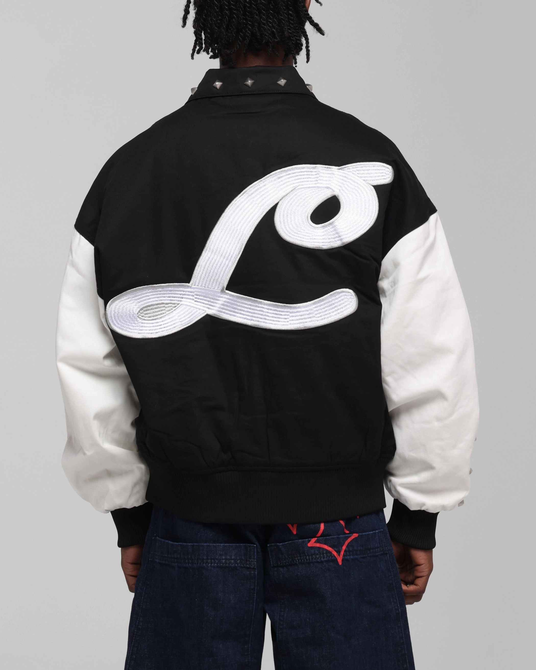 Loiter Frontier Varsity Jacket Black/Off White Opportunity