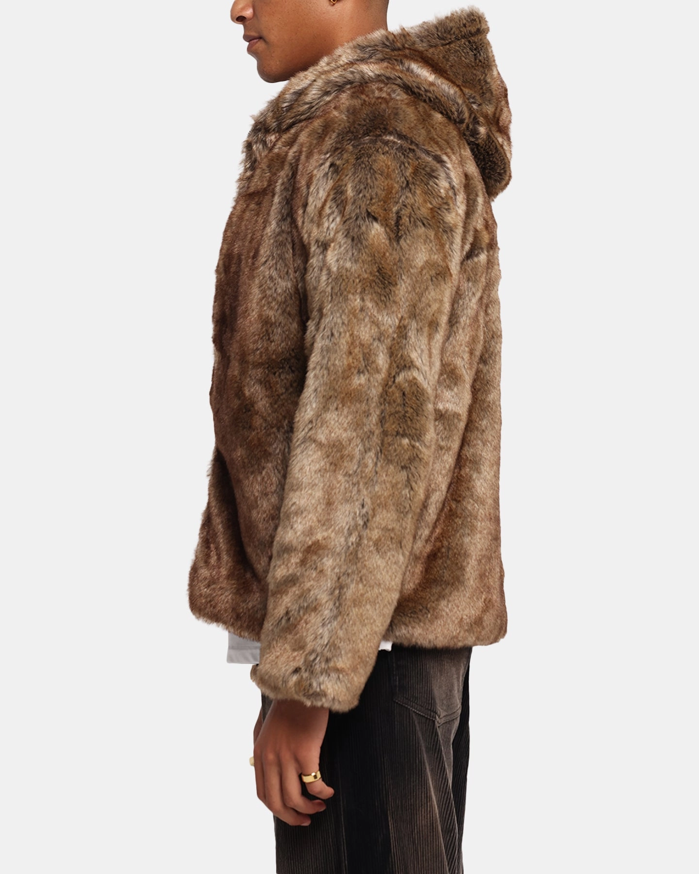 Stand Collar suitable for autumn festivals XXIII Into The Wild Fur Jacket Brown