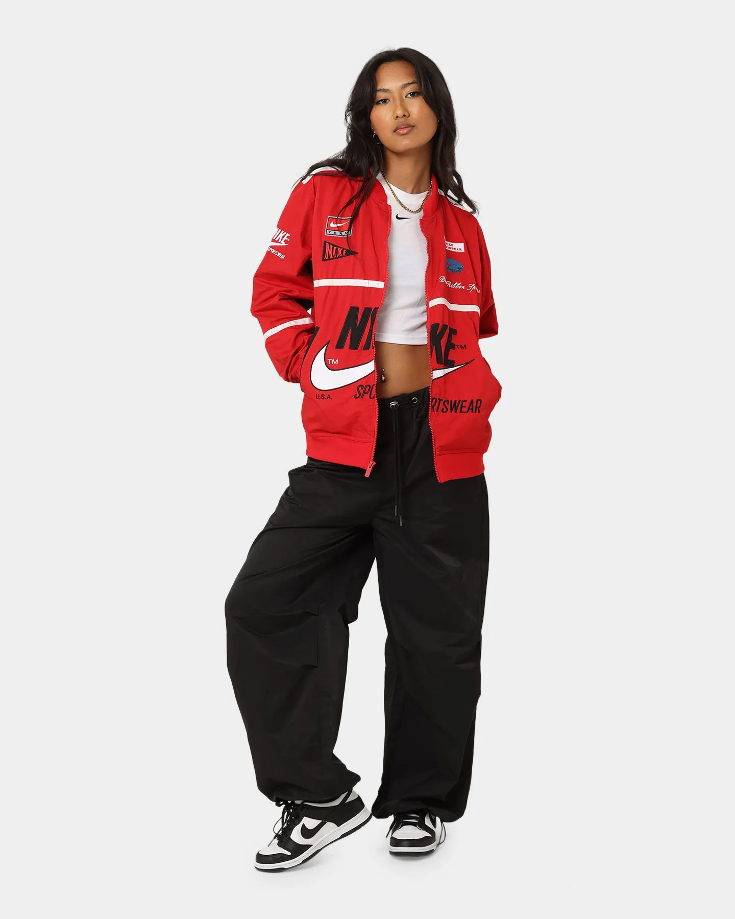 sunglasses Lotion Nike Sportswear Mercato Woven Bomber Jacket University Red/Black/White