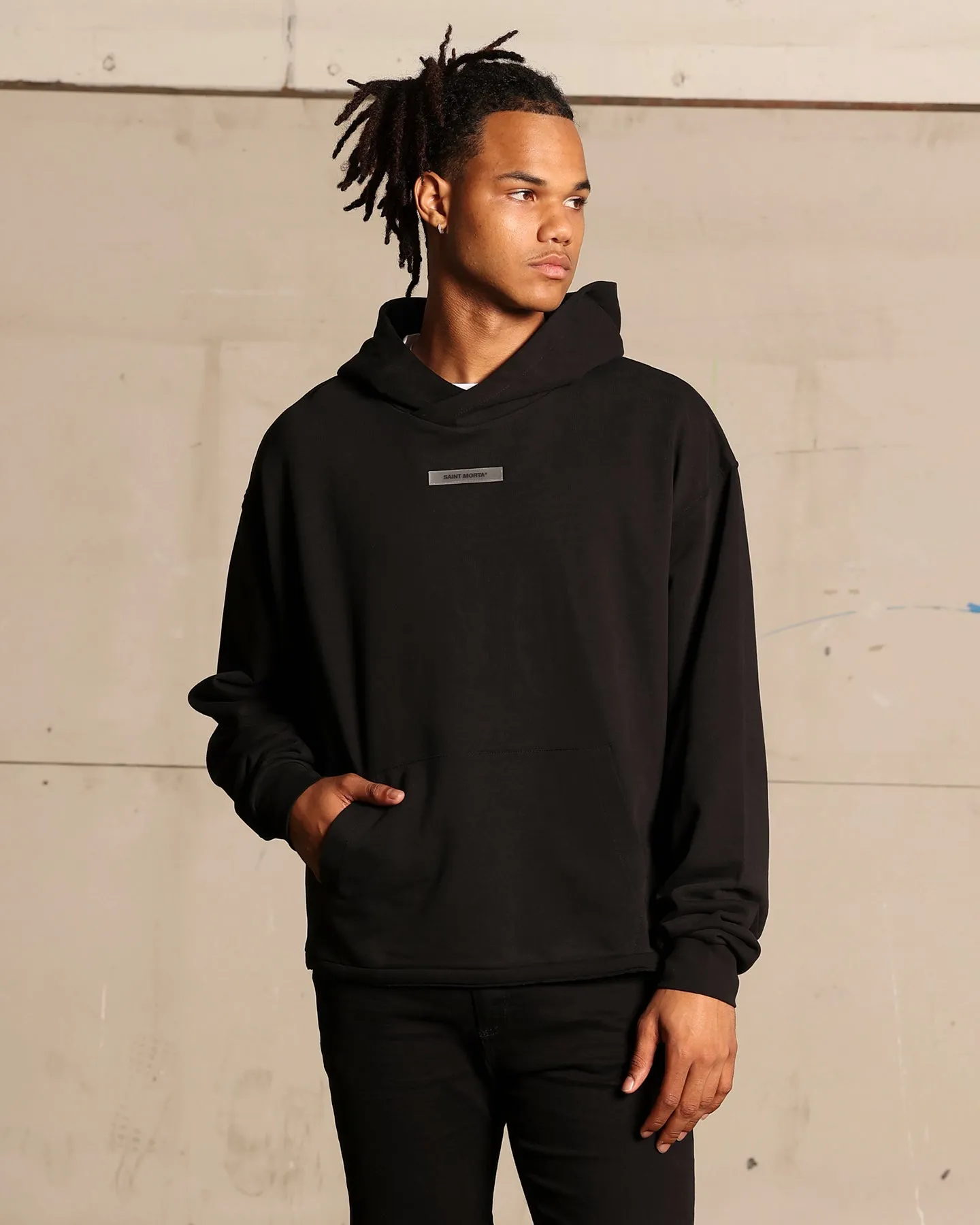 Light Comfort Saint Morta Monogram Boxy Hoodie Black