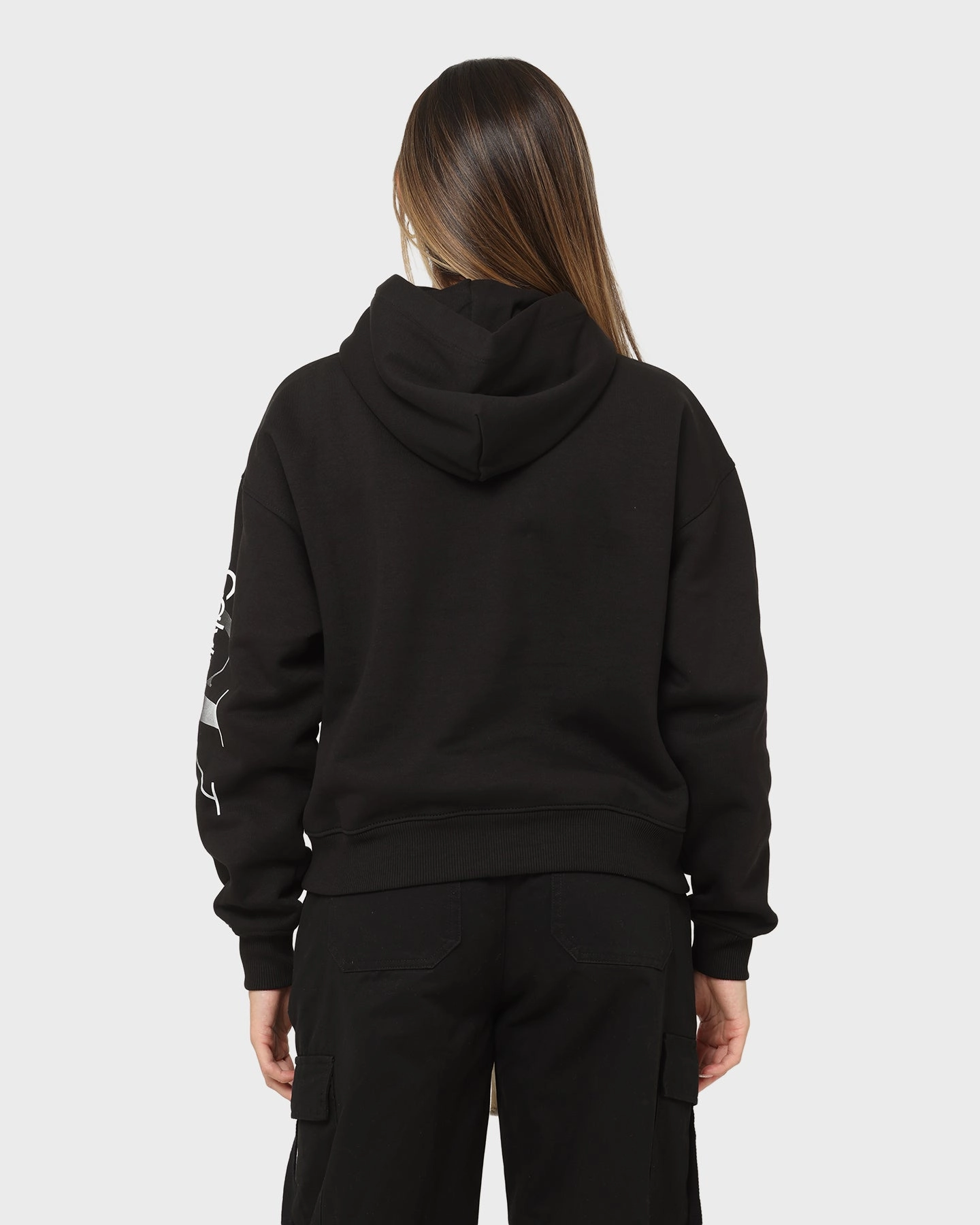 Idolize Infrastructure Calvin Klein Women's Gradient Monologo Hoodie Ck Black