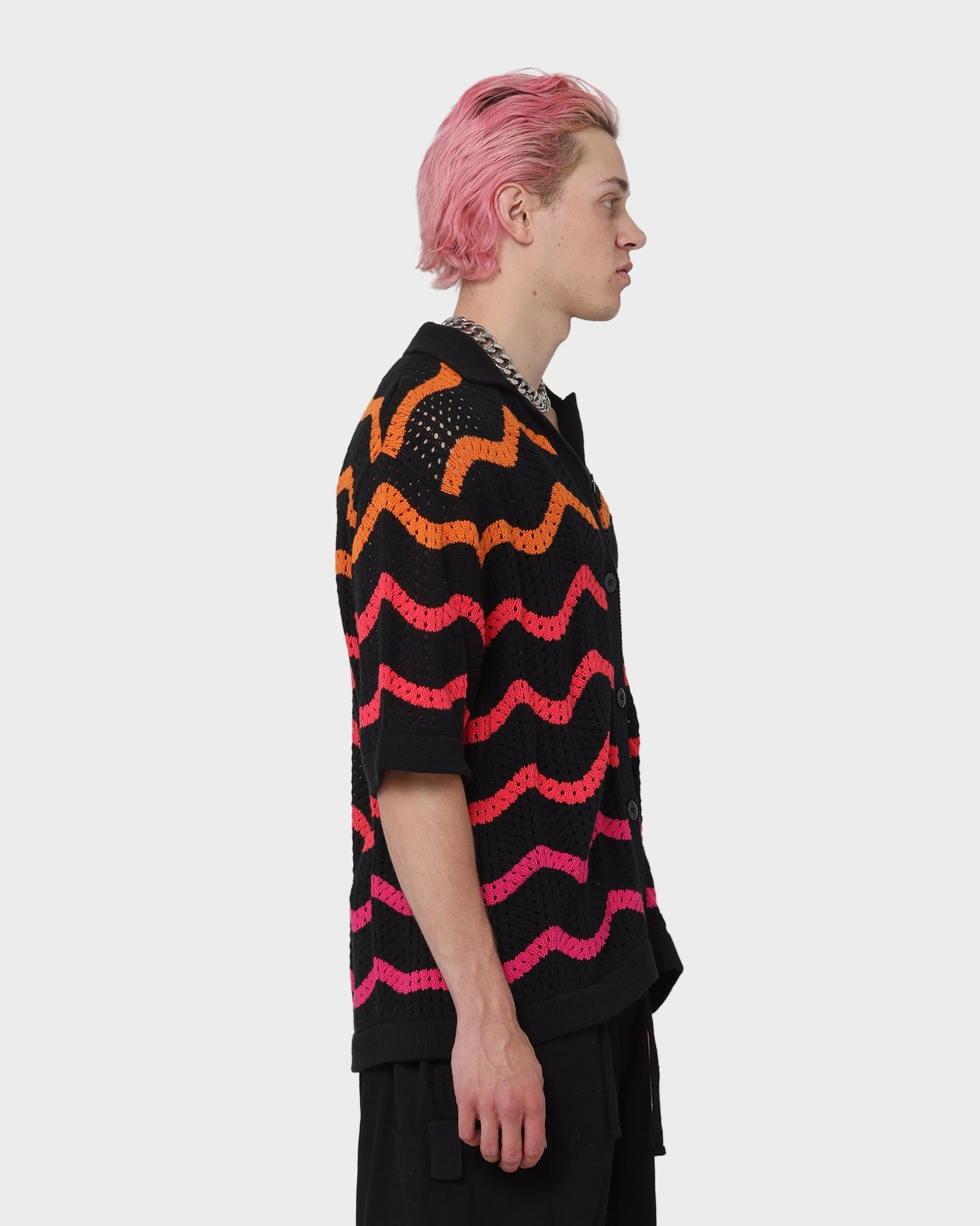 Breathable back panel Loiter Breeze Knit Button-Up Shirt Black