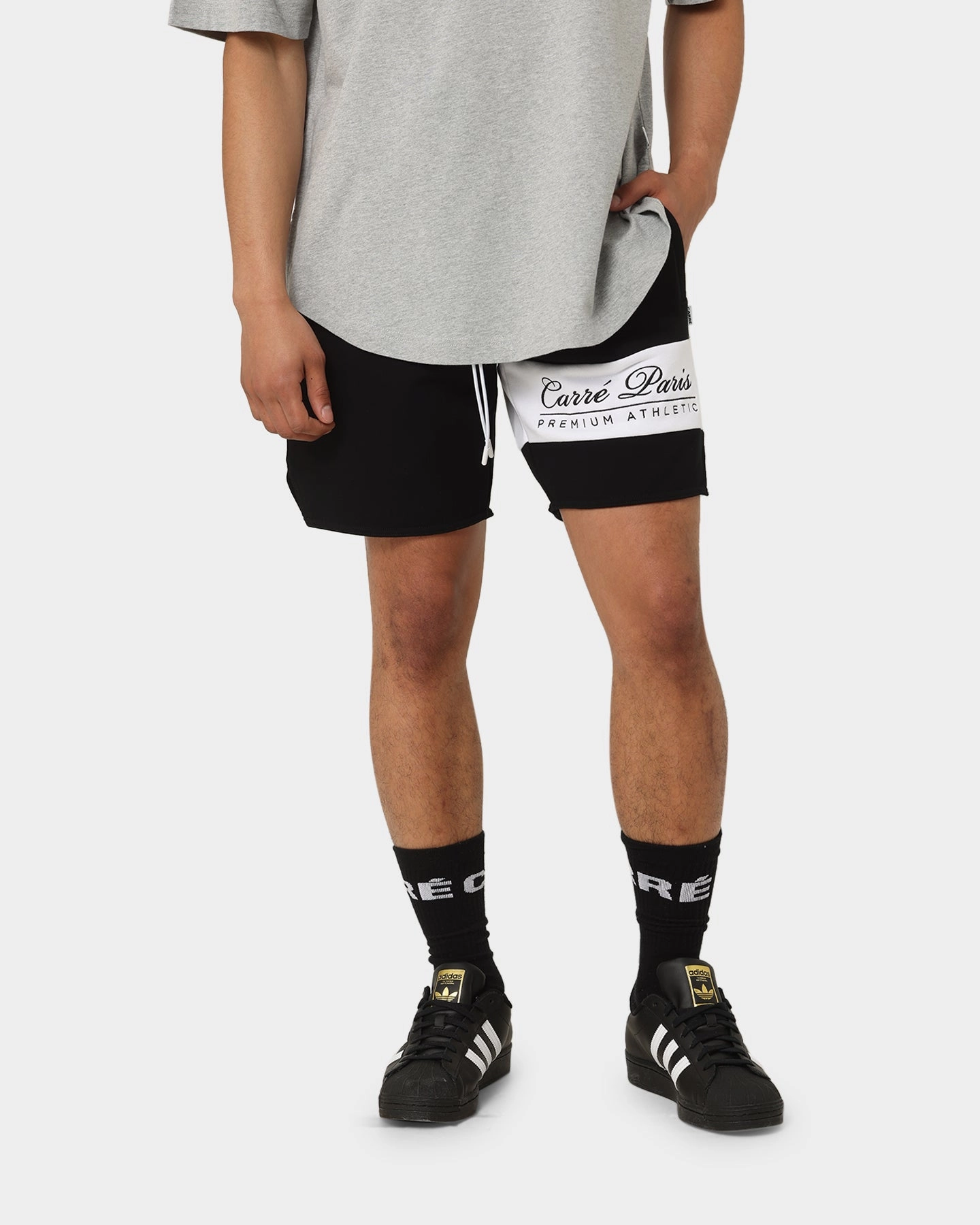 Clean Feel Carre Premium Athletic Sweat Shorts Black