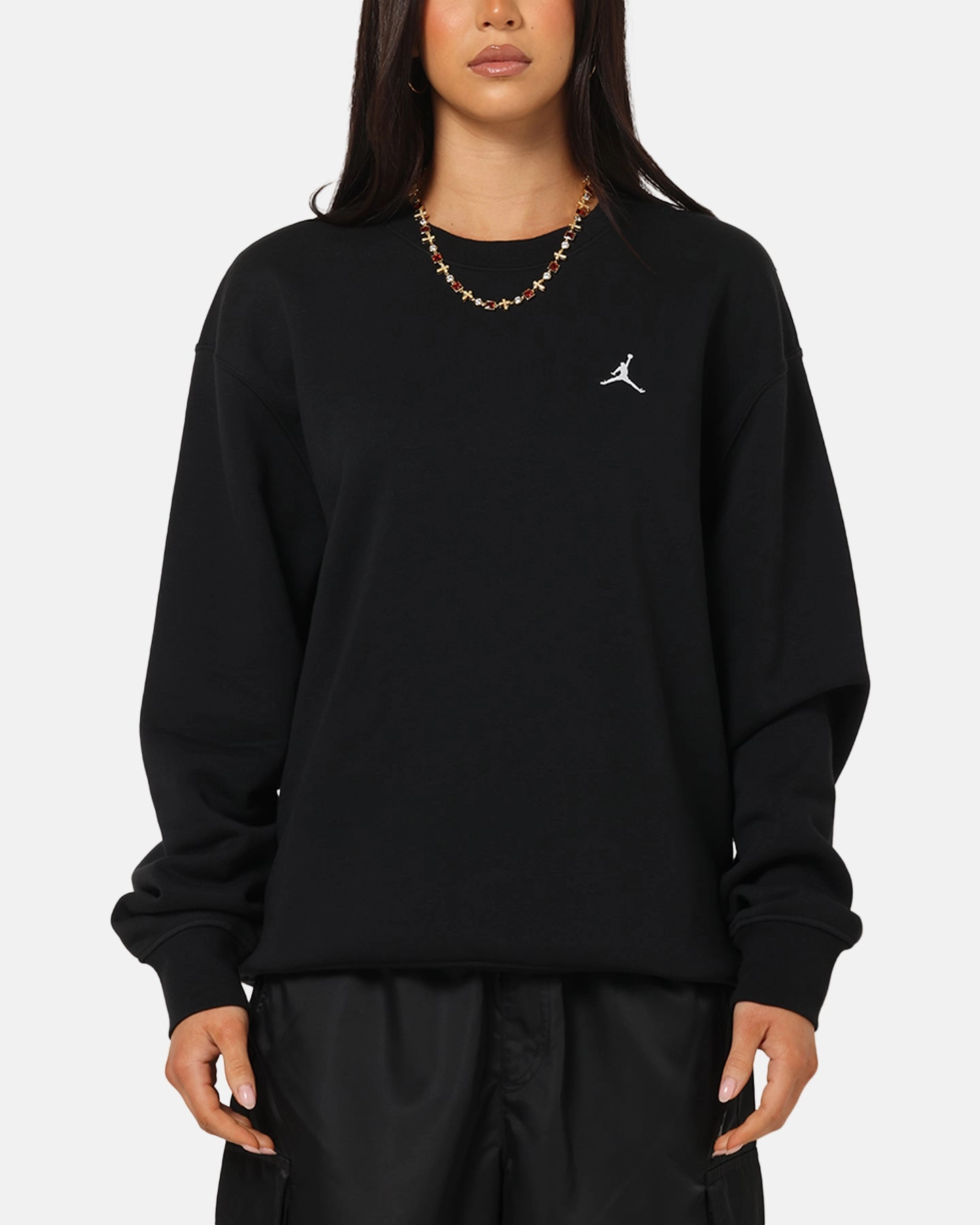 Ultimate Layering Cold-Weather Apparel Jordan Brooklyn Fleece Crewneck Black/White