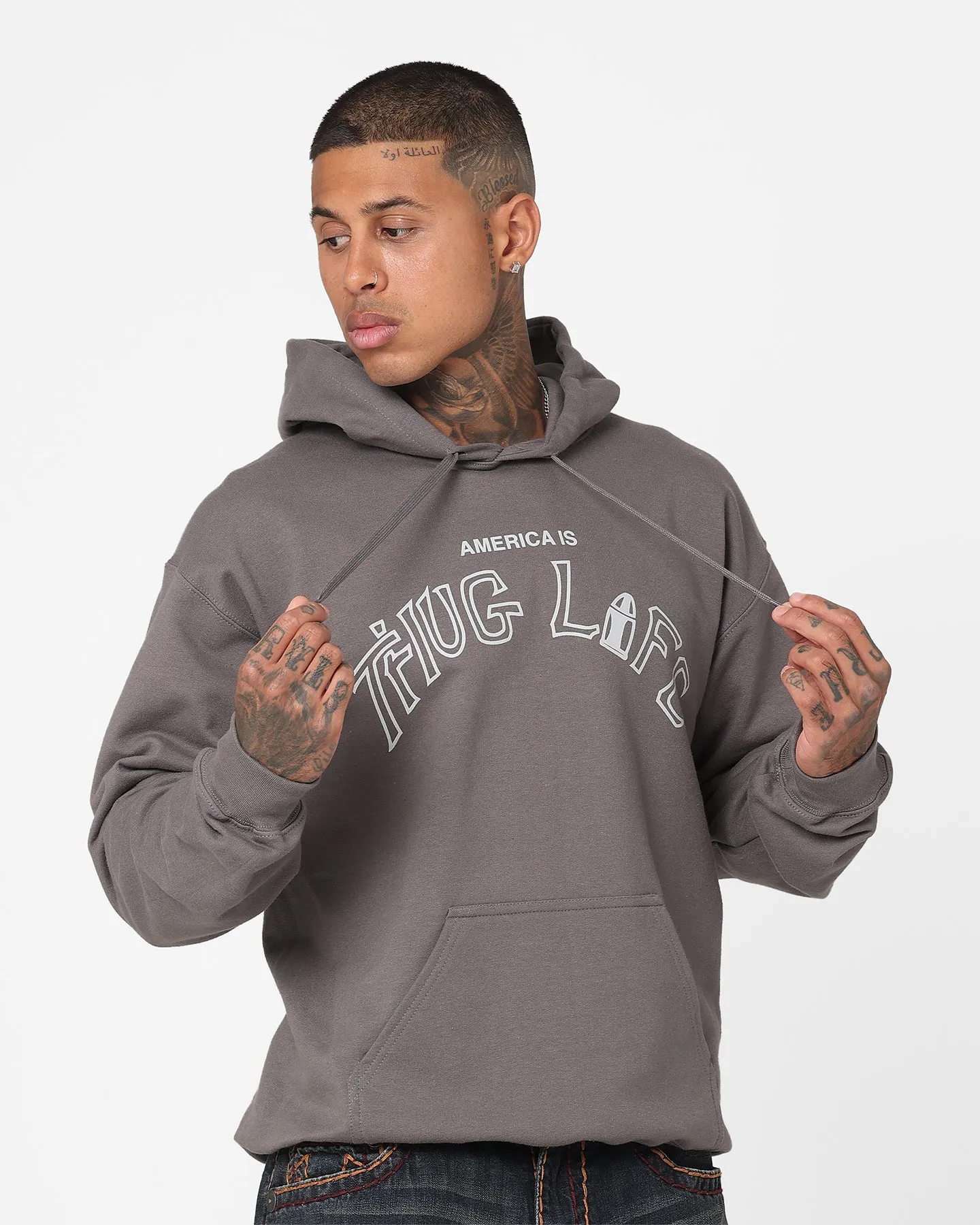 Persist Tupac Thug Life Hoodie Grey