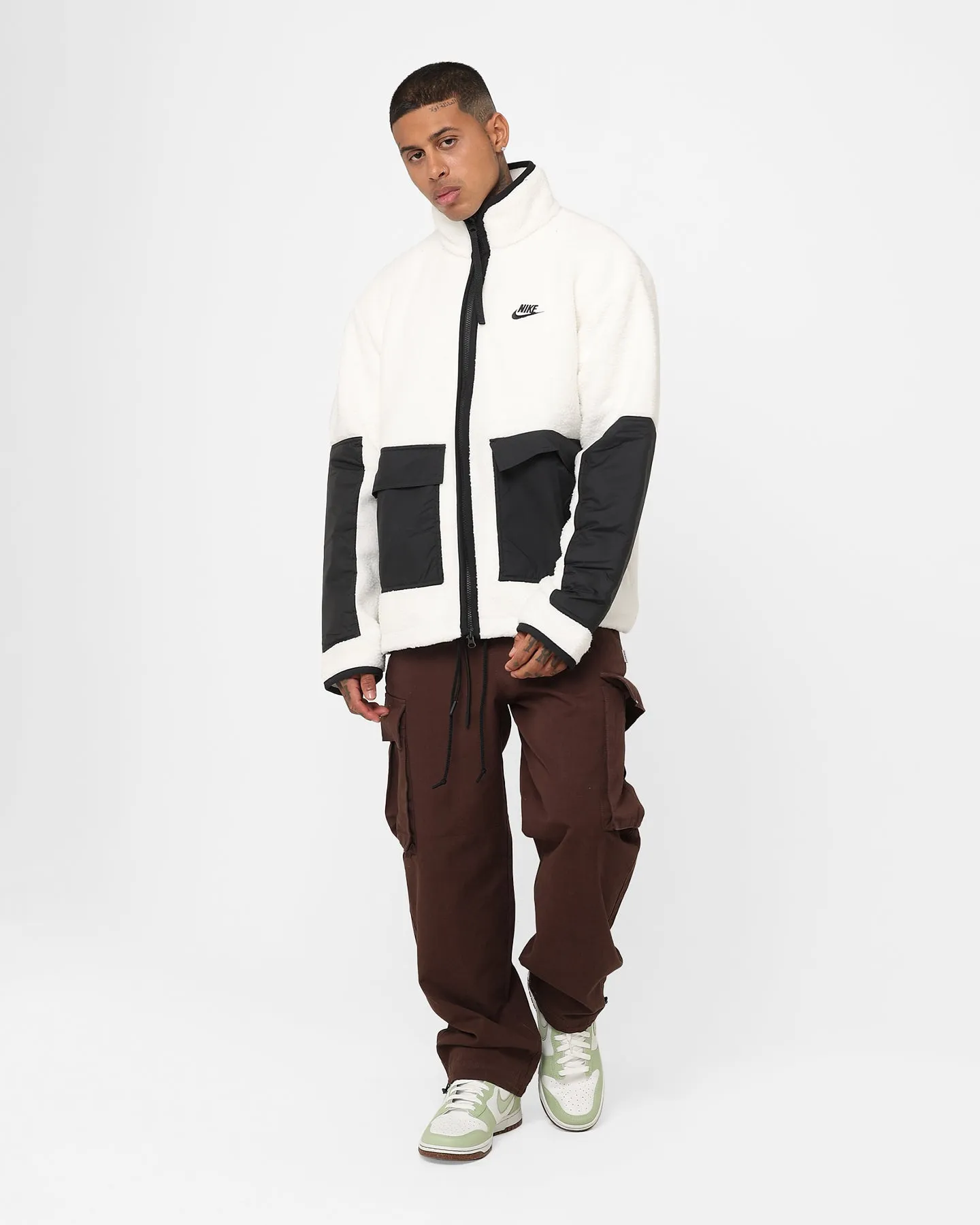 Nike Sportswear Sherpa Jacket Sail/Black/Black Antiperspirant Performance Optimized Fit