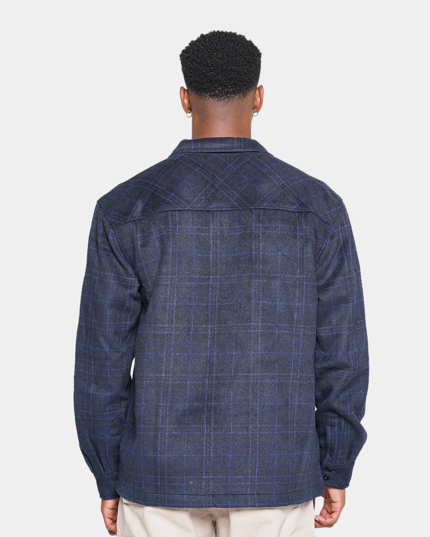 XXIII Vitus Zip Up Flannel Shacket Blue/Black Disrupt