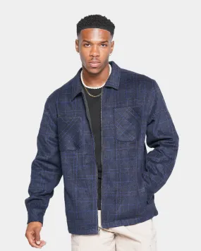 XXIII Vitus Zip Up Flannel Shacket Blue/Black vacation Selection