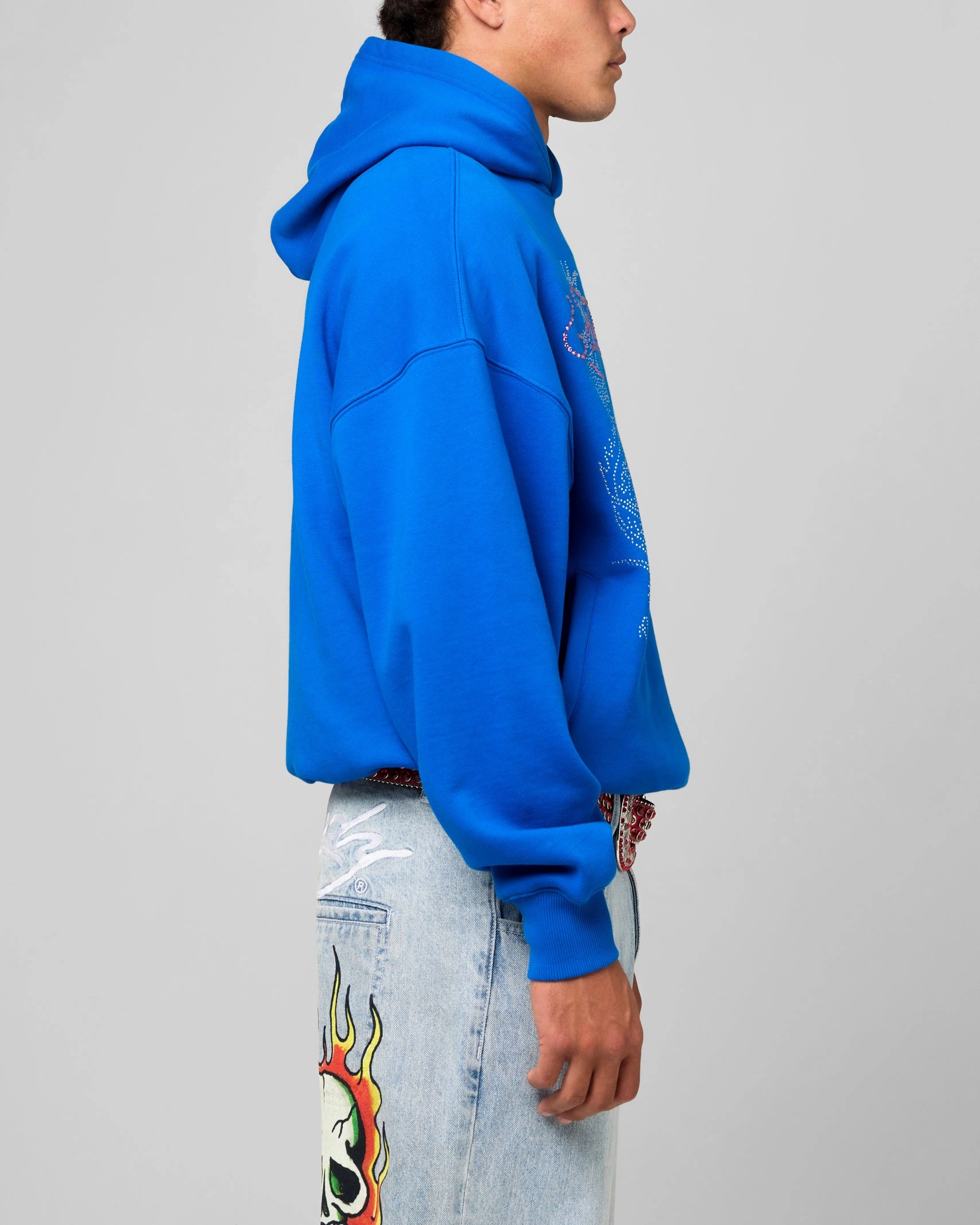 Wallaby like Ed Hardy Rhinestone Dragon Hoodie Blue