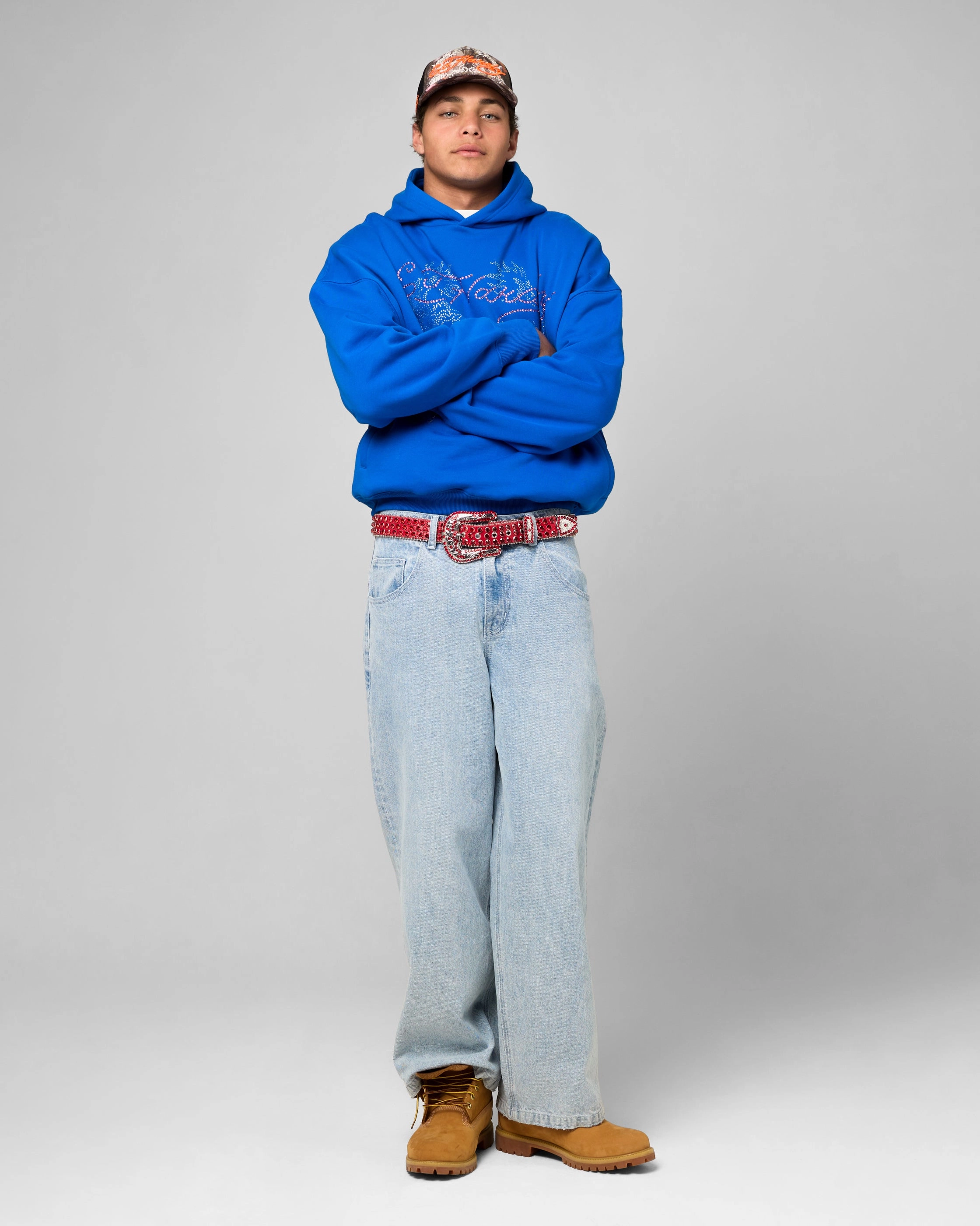 Ant like Ed Hardy Rhinestone Dragon Hoodie Blue