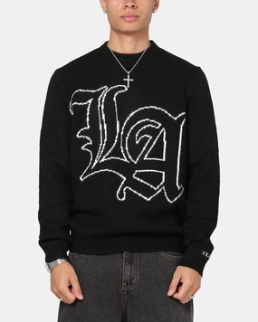 Light Knitwear X-LARGE LA Knit Sweater Black