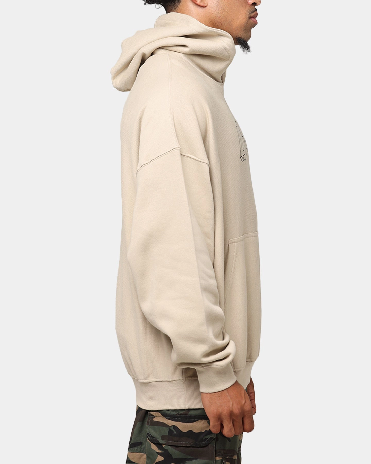 The Anti Order Dimension Boxy Hoodie Stone synthetic leather All Weather Wear