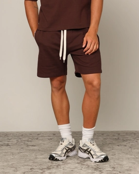Carr?? Blanc Classic Sweat Shorts Brown Easy Fit