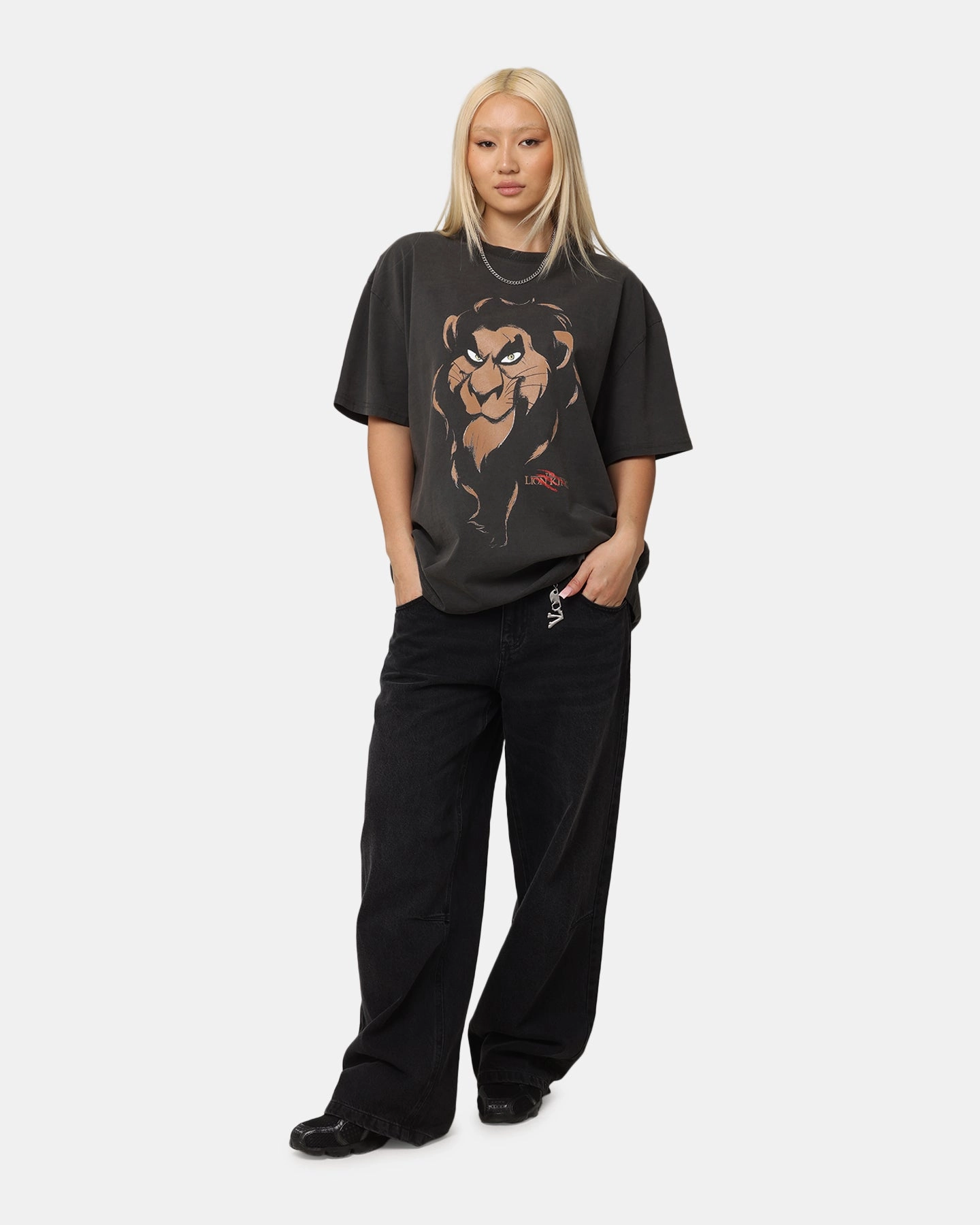 American Thrift Disney The Lion King Scar Heavyweight T-Shirt Black Wash Running Speed
