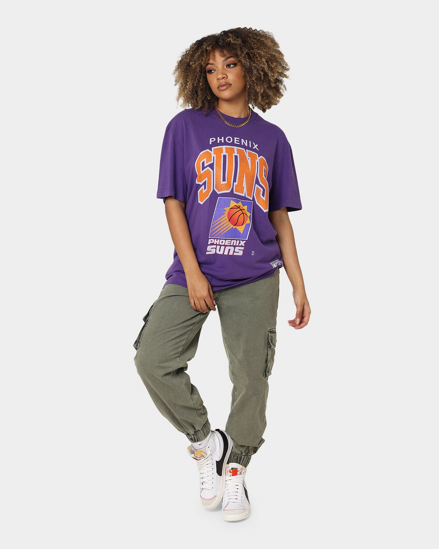 Mitchell & Ness Phoenix Suns XL Arch Vintage T-Shirt Faded Purple Quick Fit