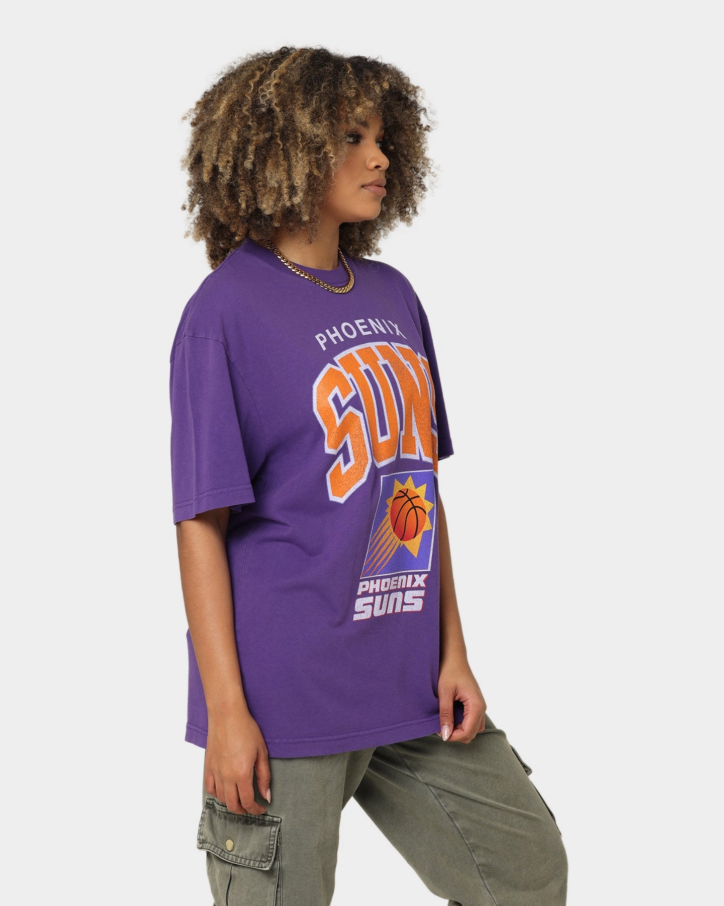 Mitchell & Ness Phoenix Suns XL Arch Vintage T-Shirt Faded Purple Casual and cool