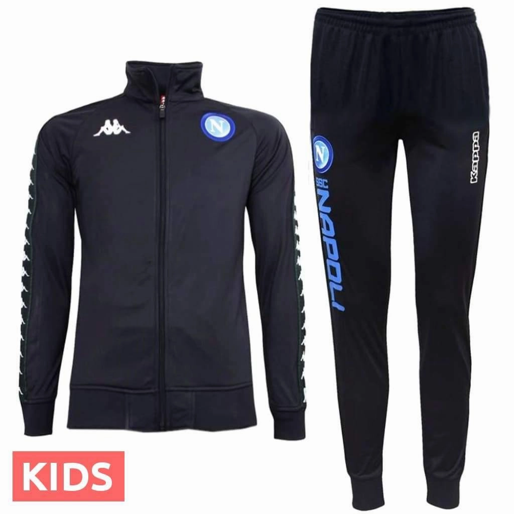Kids - SSC Napoli UCL navy presentation soccer tracksuit 2018/19 - Kappa Multi Purpose Compression