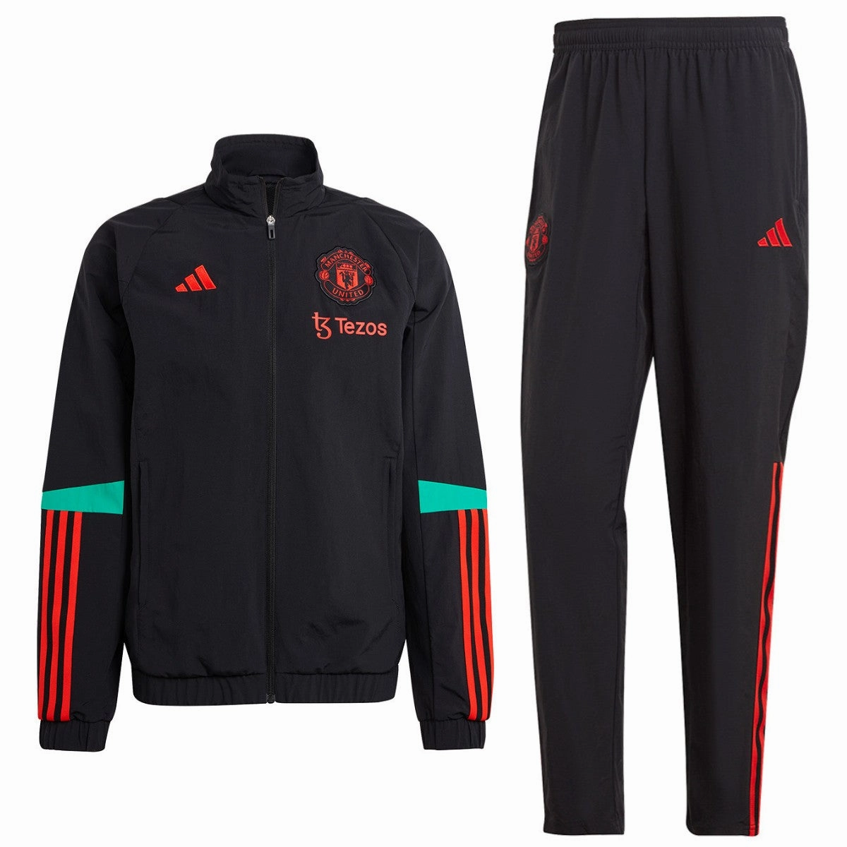 Manchester United black training presentation tracksuit 2023/24 - Adidas Tagless label Stable