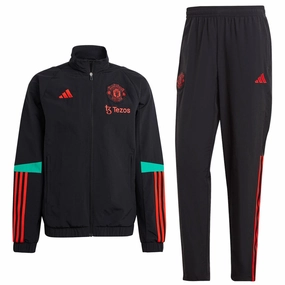 Manchester United black training presentation tracksuit 2023/24 - Adidas Tagless label Stable