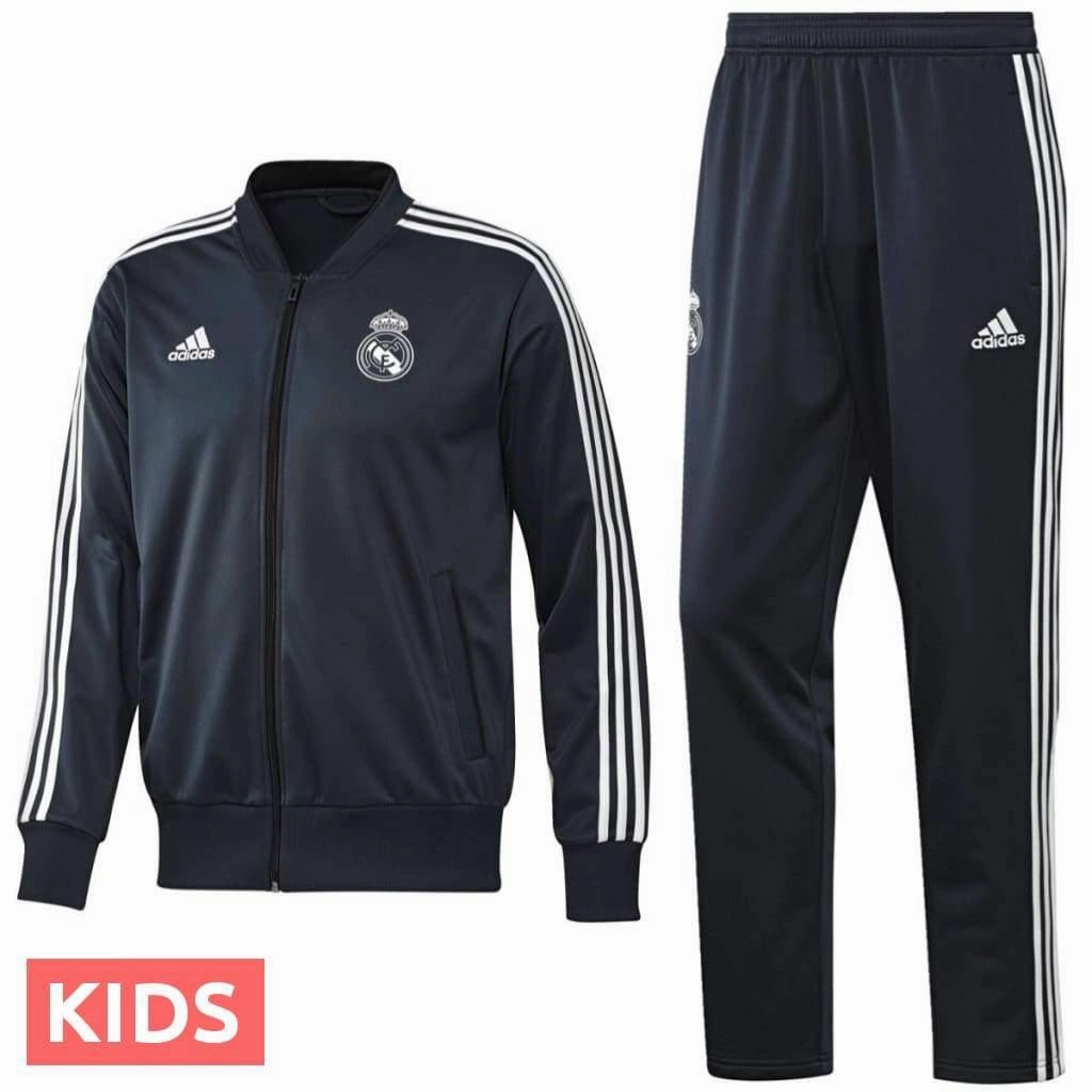 Kids - Real Madrid Training/Presentation Soccer Tracksuit 2018/19 - Adidas Sustainable NonBinding Waist