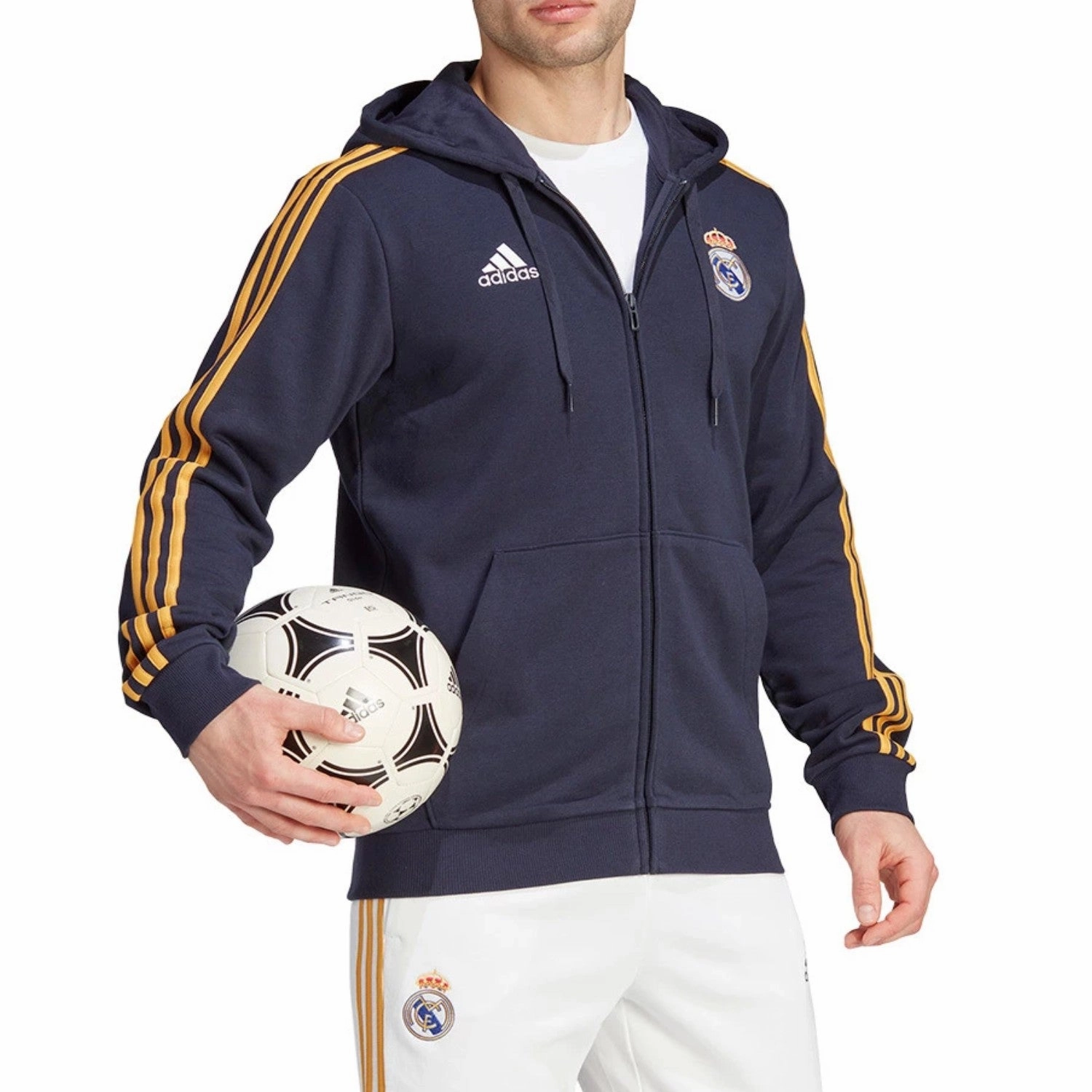 Nostalgic Real Madrid Casual 3S hooded presentation tracksuit 2023/24 - Adidas