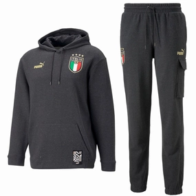 Italy dark grey Casual Fans hooded presentation tracksuit 2022/23 - Puma Casual Fit
