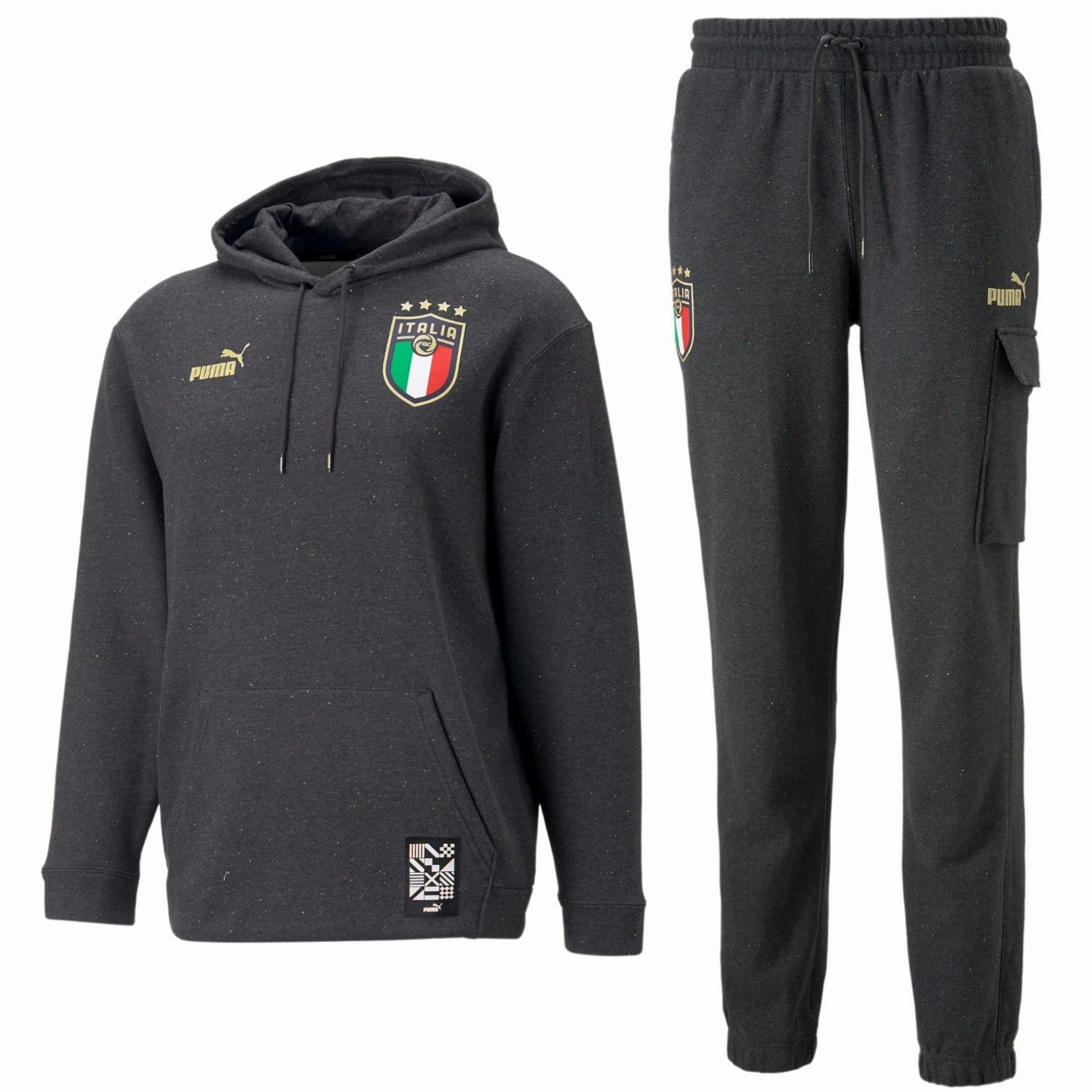 Italy dark grey Casual Fans hooded presentation tracksuit 2022/23 - Puma Casual Fit