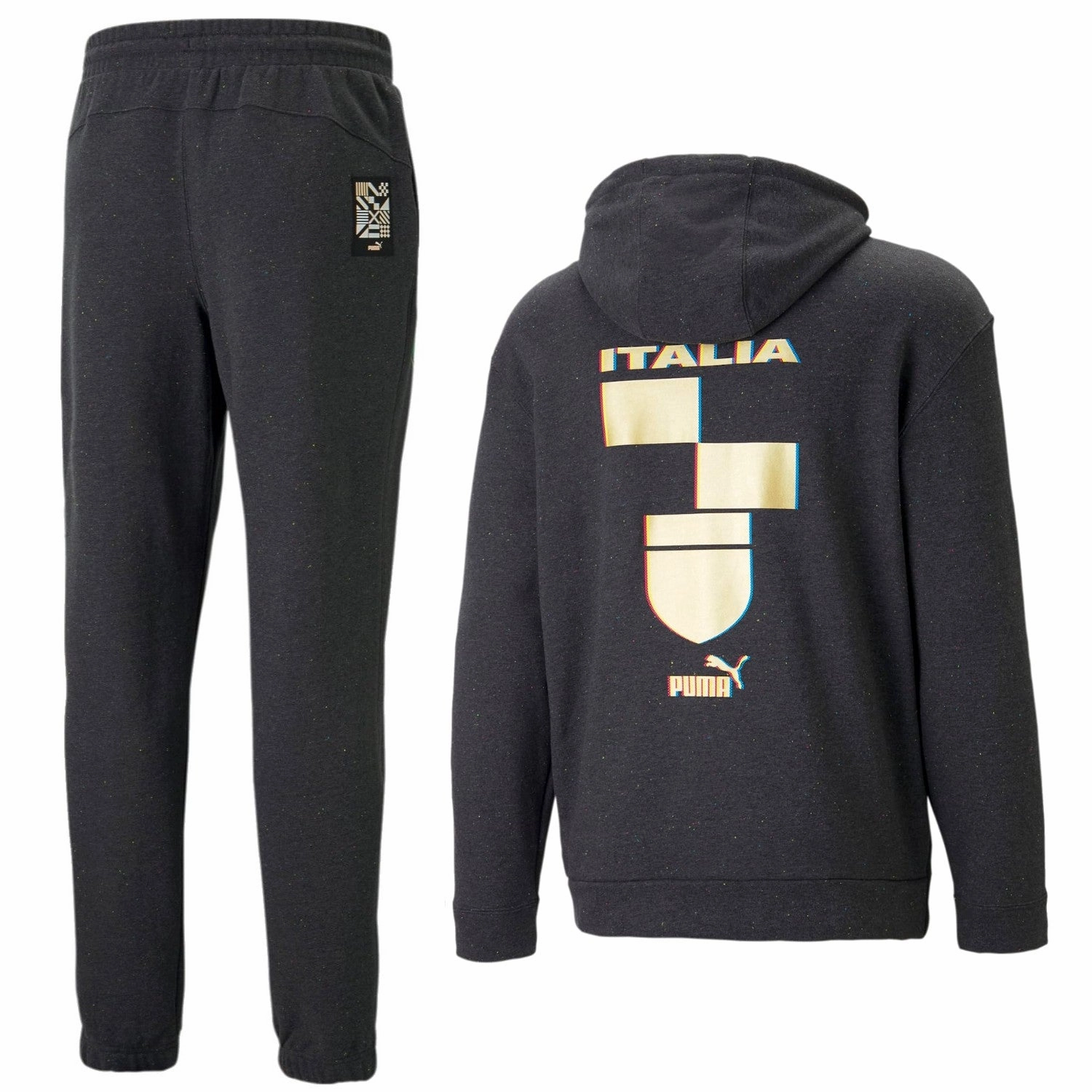 Allergen-free Professional athlete gear Italy dark grey Casual Fans hooded presentation tracksuit 2022/23 - Puma