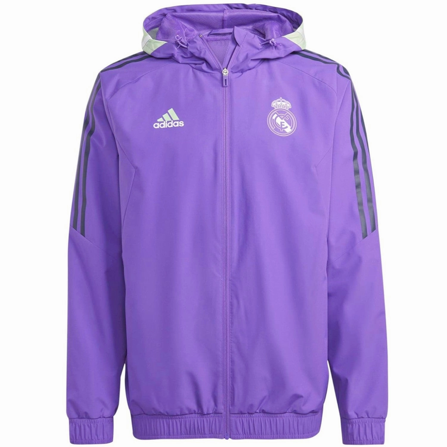 Flex Zone Paneling Real Madrid soccer training rain jacket 2023 purple - Adidas