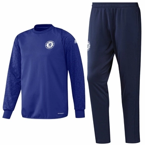 Chelsea Cups Blue Training Sweat Soccer Tracksuit 2016/17 - Adidas Oil