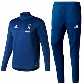 patch venue Workout Apparel Juventus Blue Training Technical Soccer Tracksuit 2017/18 - Adidas