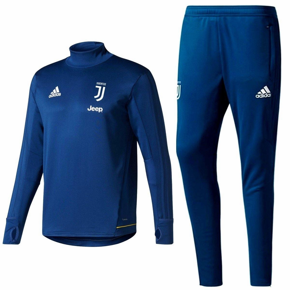 Juventus Blue Training Technical Soccer Tracksuit 2017/18 - Adidas Abrasion Proof Toe Cap Comfortable