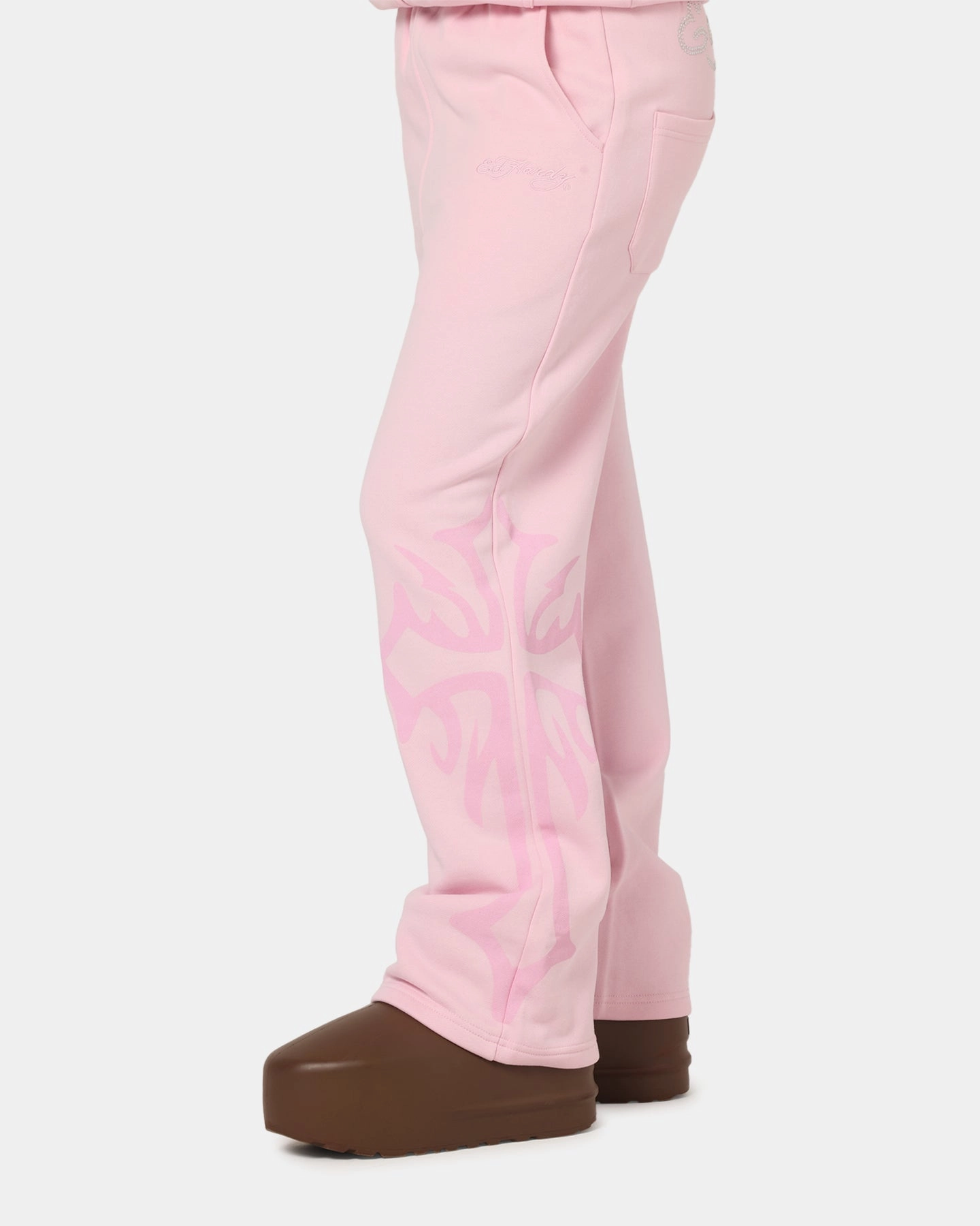 Comfort waistband Cozy and Relaxed Ed Hardy Trinity Sweatpants Pink