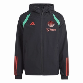 OdorResistant Treatment Manchester United soccer training rain jacket 2023/24 black - Adidas