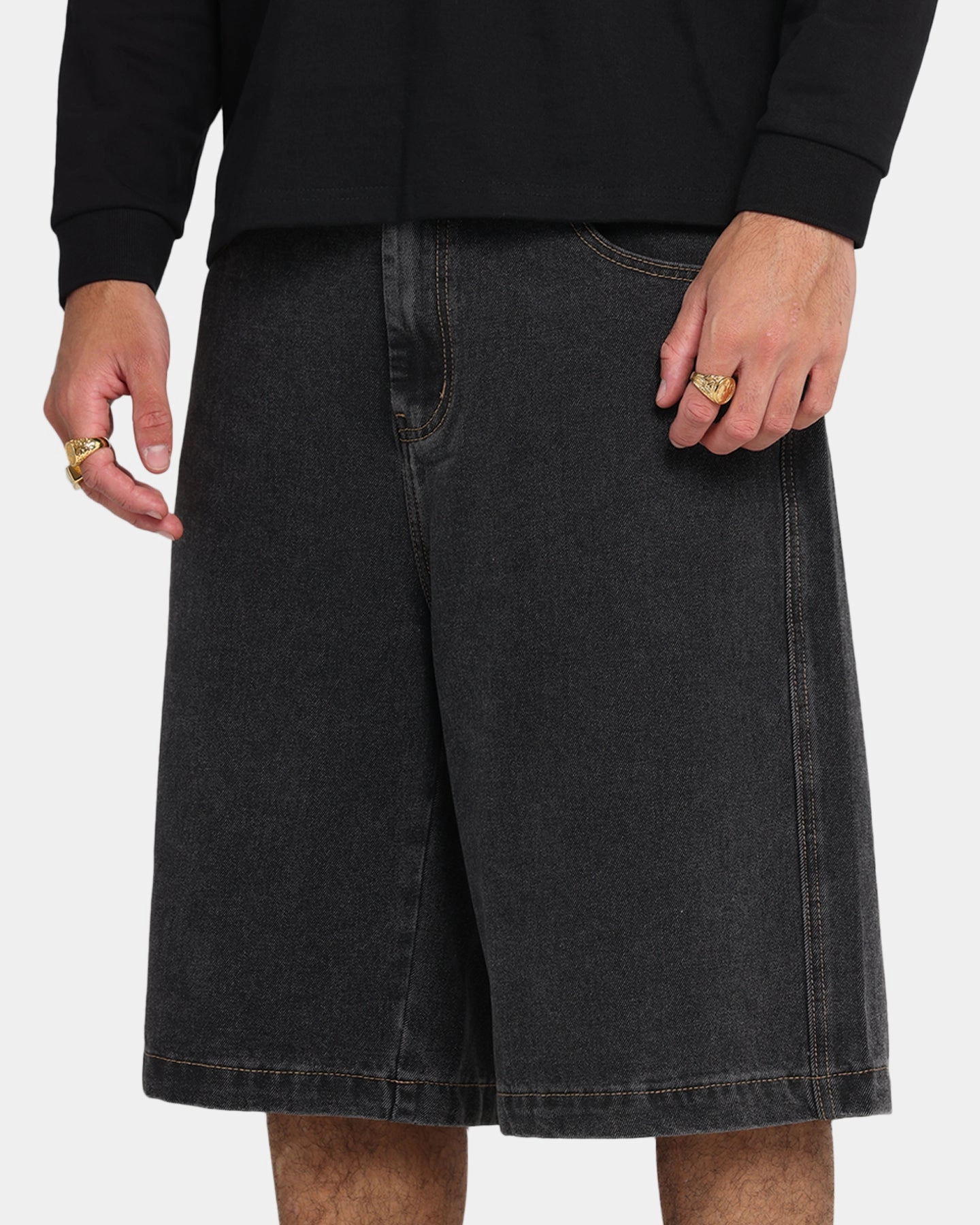 X-Large Bull Denim 91 Shorts Washed Black Effortless Style