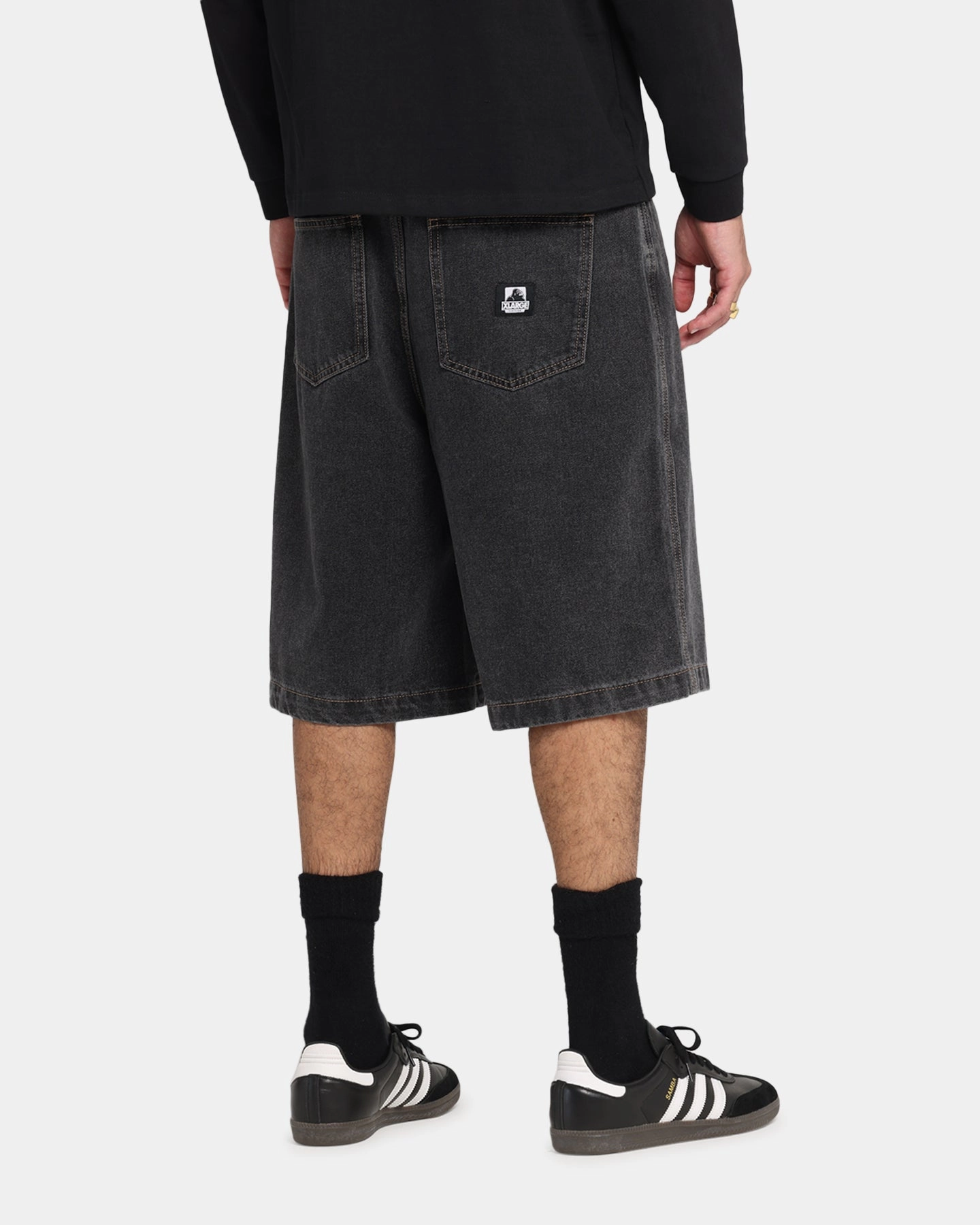 X-Large Bull Denim 91 Shorts Washed Black Temperature Regulating Fabric FlexibleKneePanels