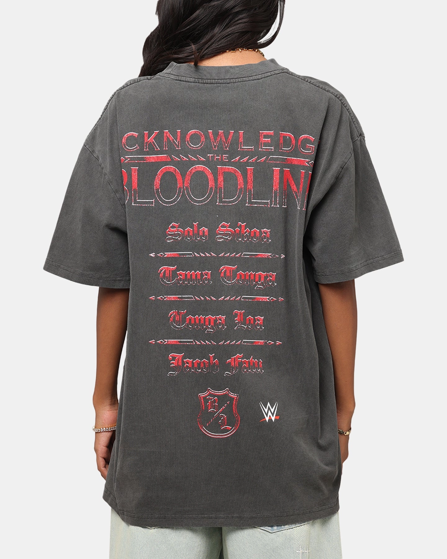 Travel Wear Lightweight Feel Culture Kings X WWE The Bloodline Heavyweight T-Shirt Black Wash
