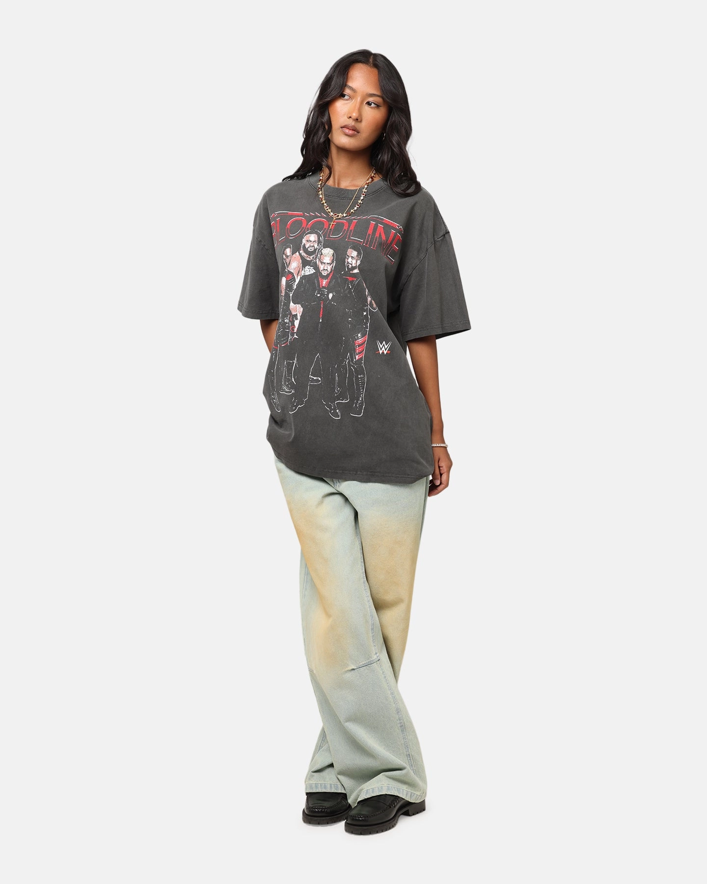 Non Toxic Materials Culture Kings X WWE The Bloodline Heavyweight T-Shirt Black Wash