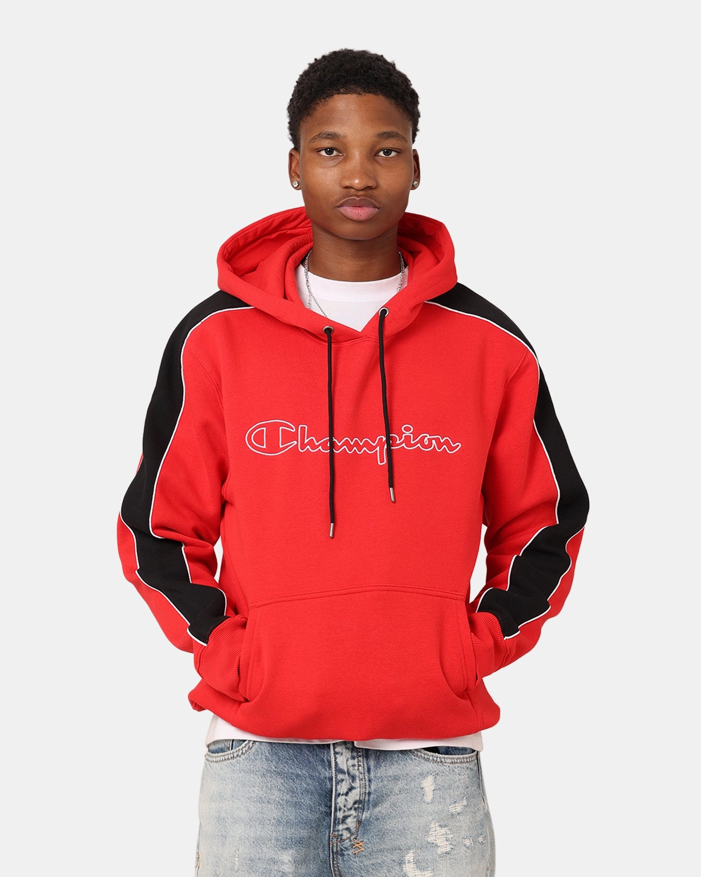Champion Rochester City Hoodie Black/Scarlet Headband